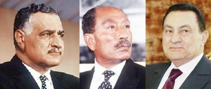 مبارك و السادات و جمال عبد الناصر